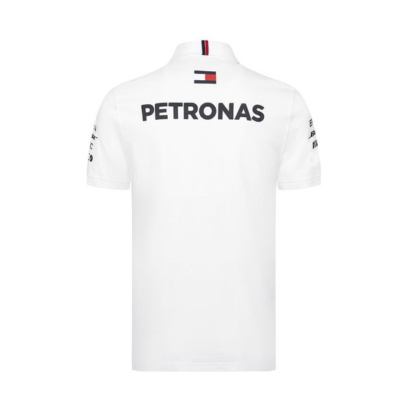 Mercedes AMG Petronas F1 Team Mens White Polo Shirt 2019