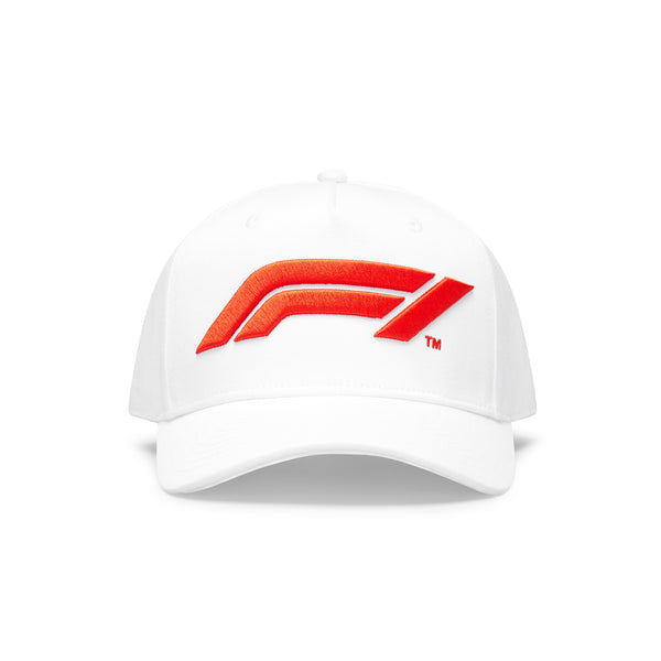 F1 Collection Unisex Large Logo Baseball Black/White/Red Hat