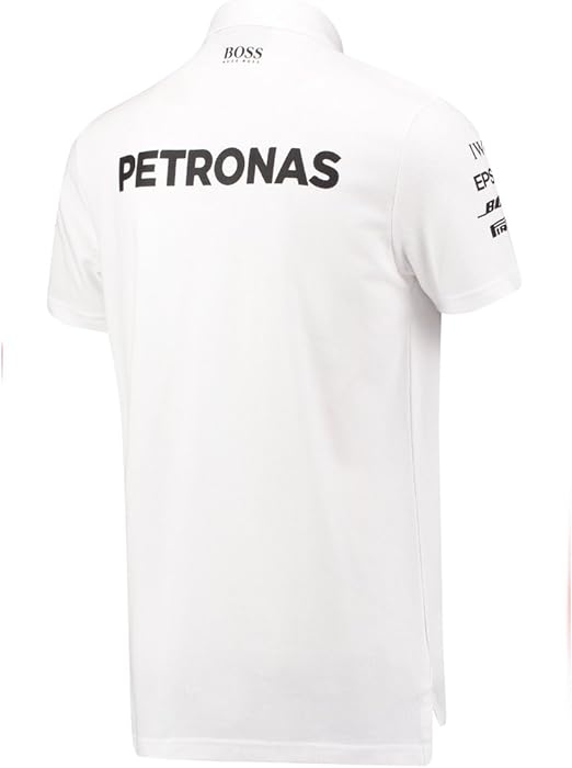 Mercedes AMG Petronas F1 Mens White Polo 2017