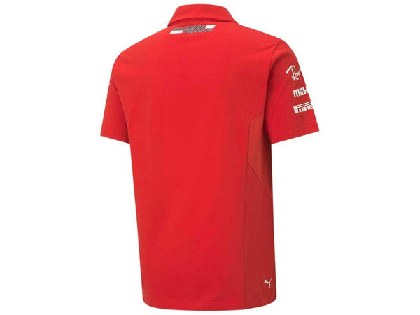 Scuderia Ferrari F1 Team Mens Puma Short Sleeve Rosso Corsa Red Polo Shirt 2020