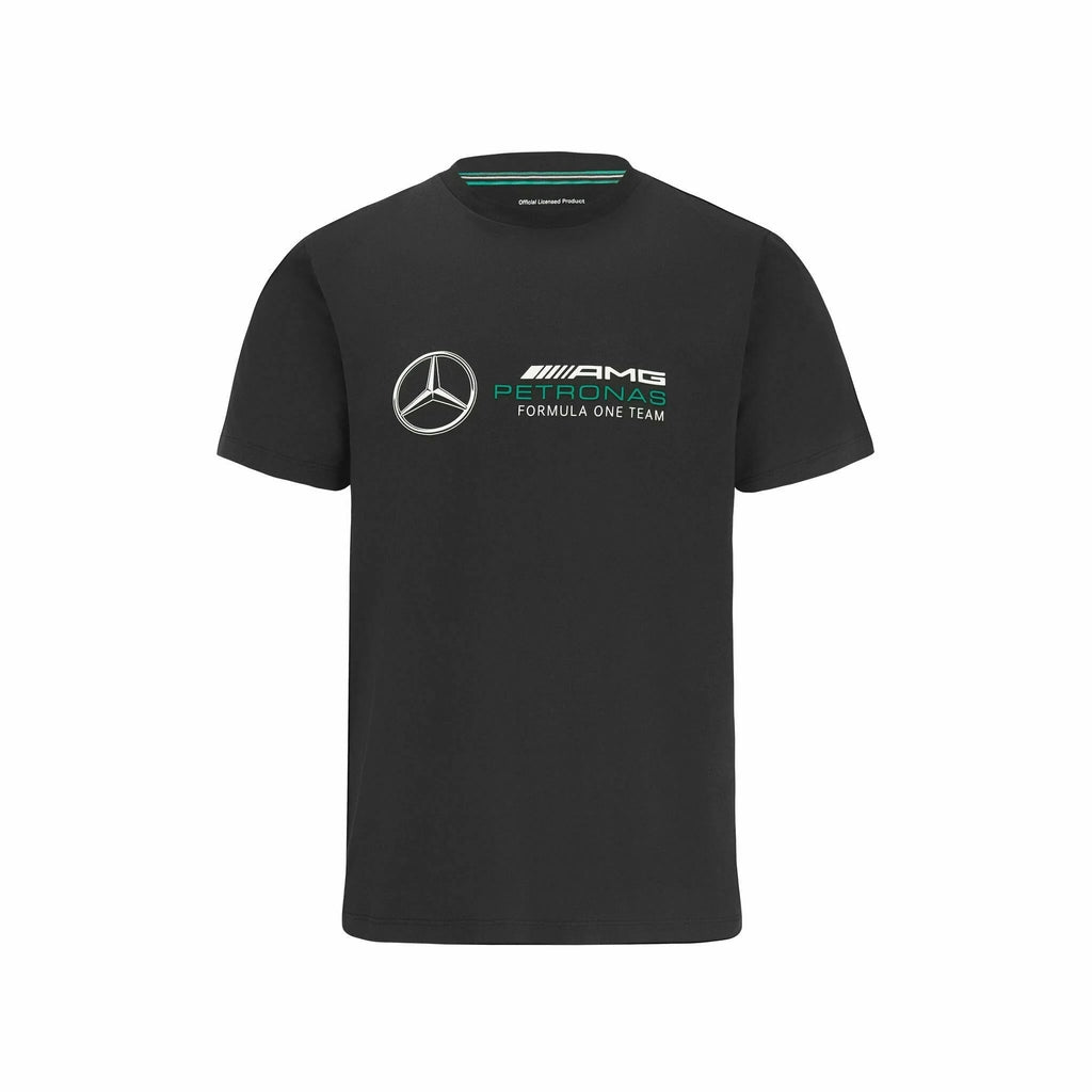 Mercedes AMG Petronas F1 Team Kids Large Logo Black T-Shirt