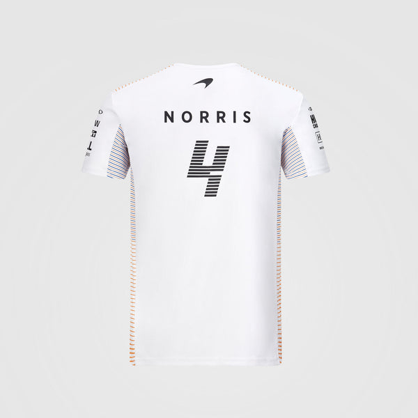 McLaren F1 Team Mens Driver Lando Norris White T-Shirt 2021