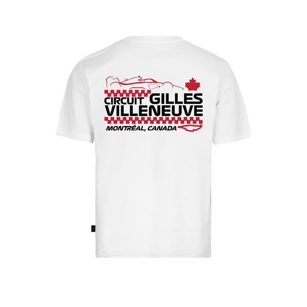 Circuit Gilles Villeneuve Event Collection Mens Car Print White T-Shirt