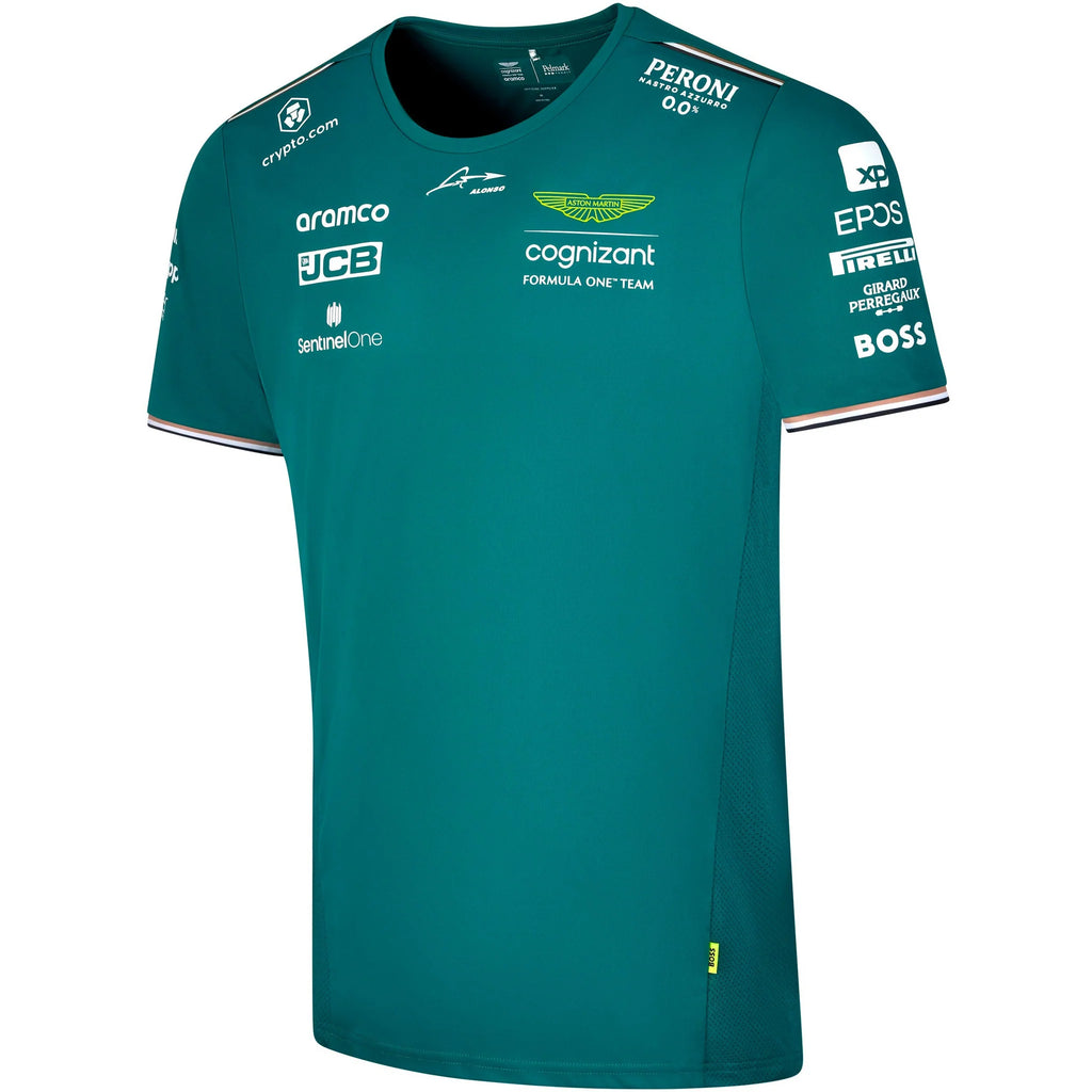 Aston Martin Official F1 Driver Fernando Alonso Mens Green T-Shirt