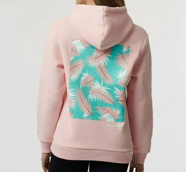 McLaren F1 Womens Miami Palm Graphic Crystal Rose Hoodie