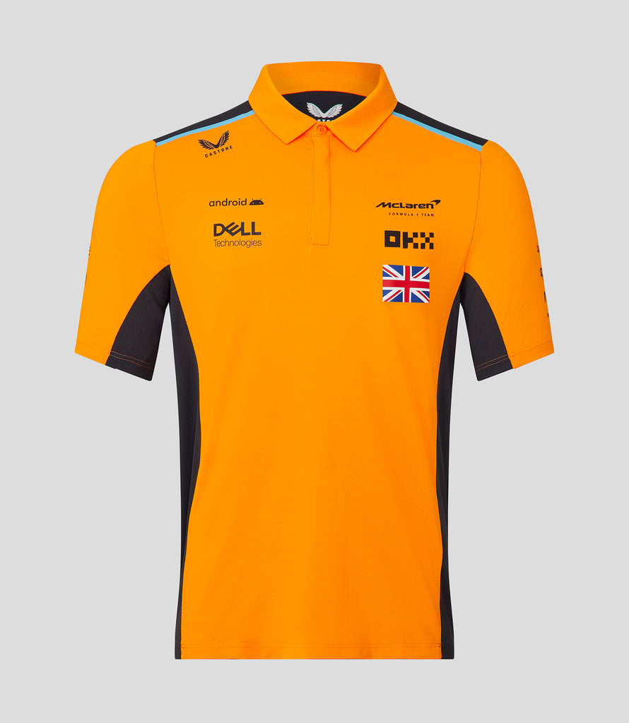 McLaren F1 Driver Lando Norris Mens Papaya Polo Shirt