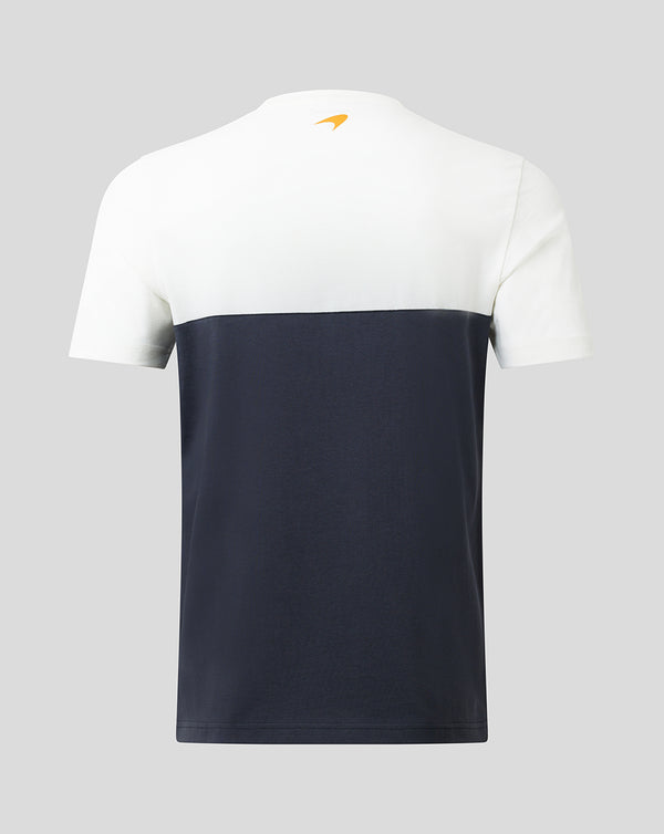McLaren Racing F1 Gulf Mens Printed Stripe Snow White T-shirt