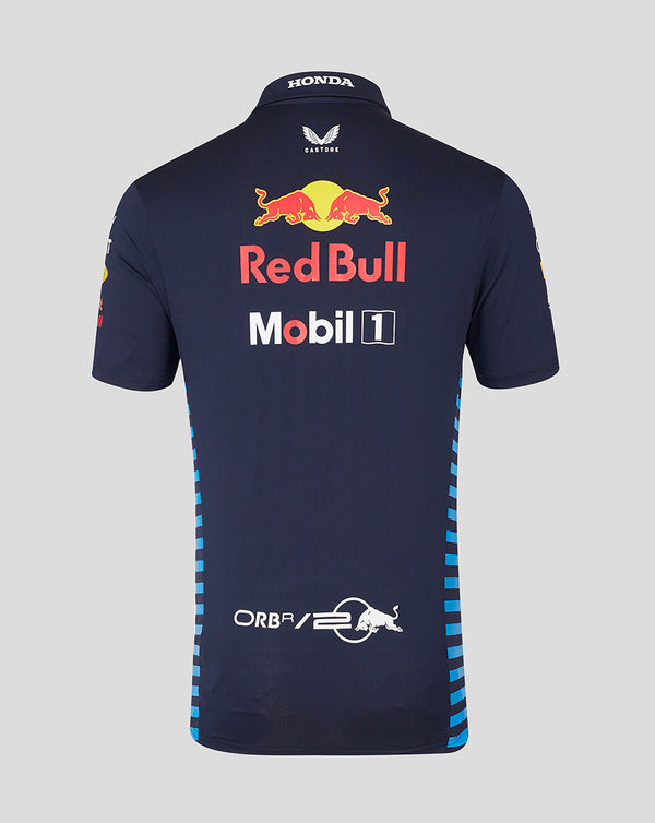 Red Bull Racing F1 Mens Replica Short Sleeve Night Sky Blue Polo Shirt