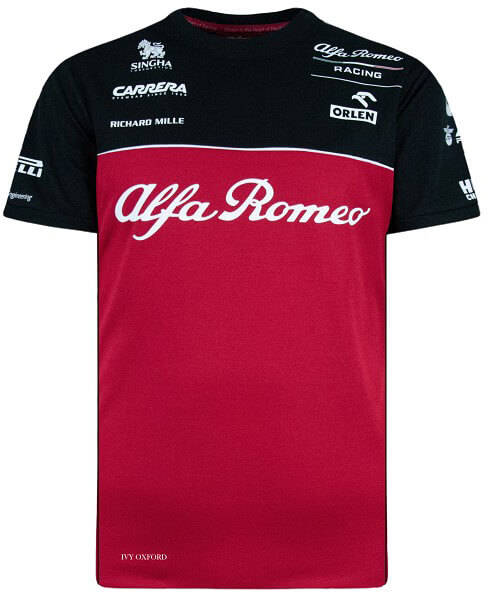 Alfa Romeo Racing F1 Mens Driver Robert Kubica Red and Black T-Shirt