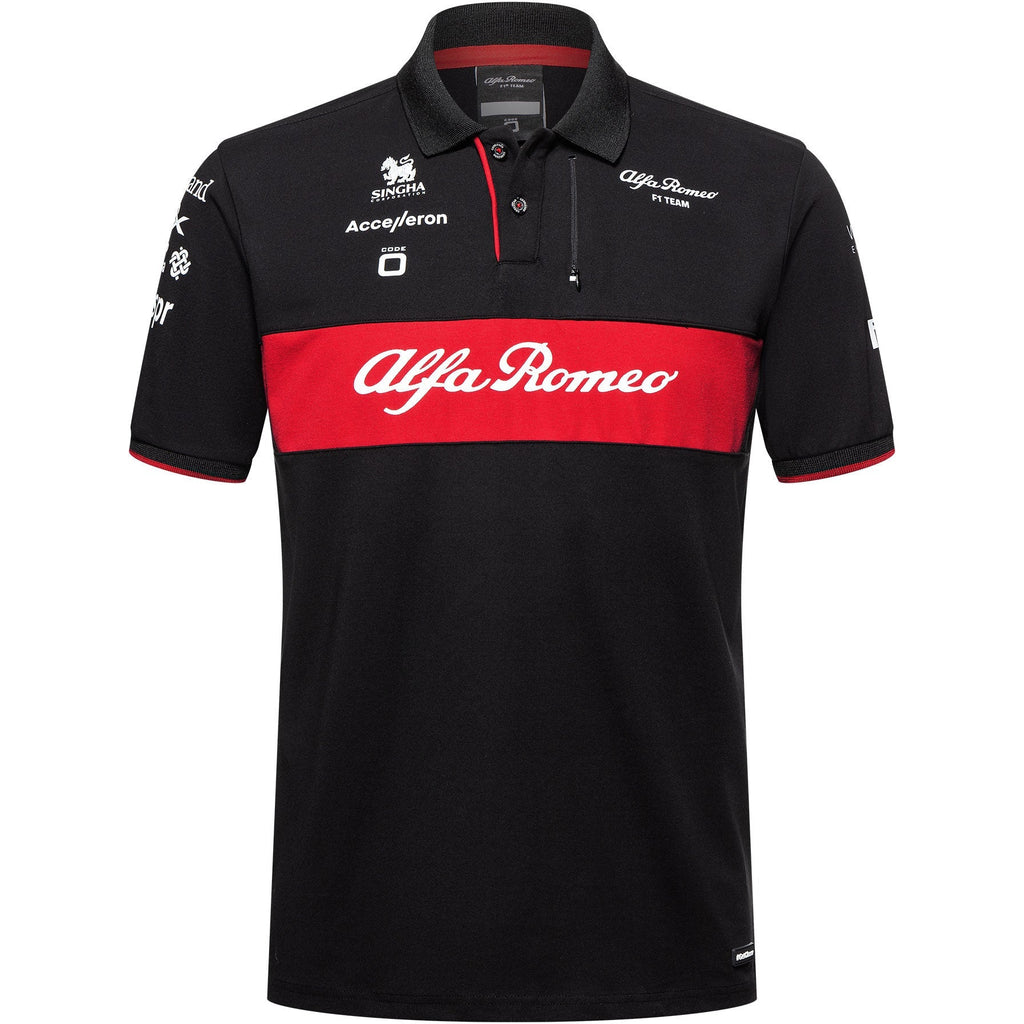 Alfa Romeo Racing F1 Mens Black Polo Shirt