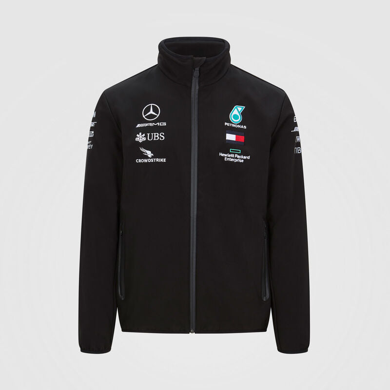 Mercedes AMG Petronas F1 Mens Softshell Black Jacket