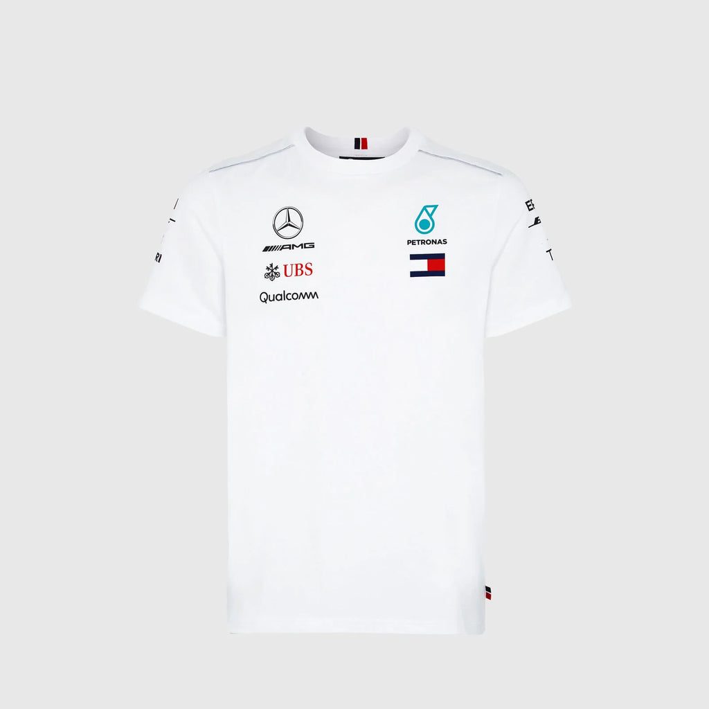 Mercedes AMG Petronas F1 Team Mens White T-shirt 2018