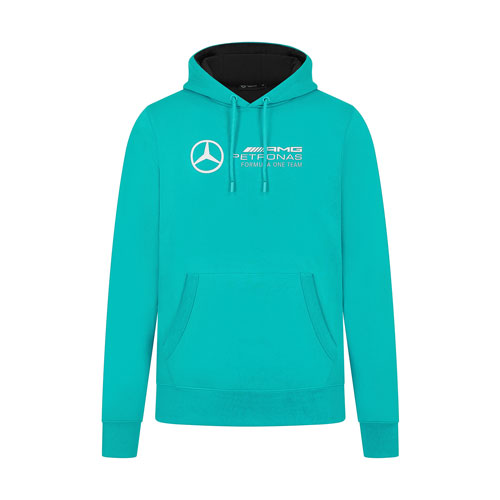 Mercedes AMG Petronas F1 Mens Logo Ultra Teal Hoodie 2024