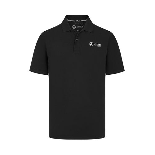 Mercedes AMG Petronas F1 Mens Black Polo 2024