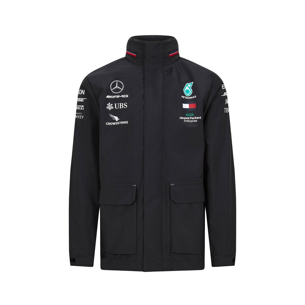 Mercedes AMG Petronas F1 Mens Black Rain Jacket 2020