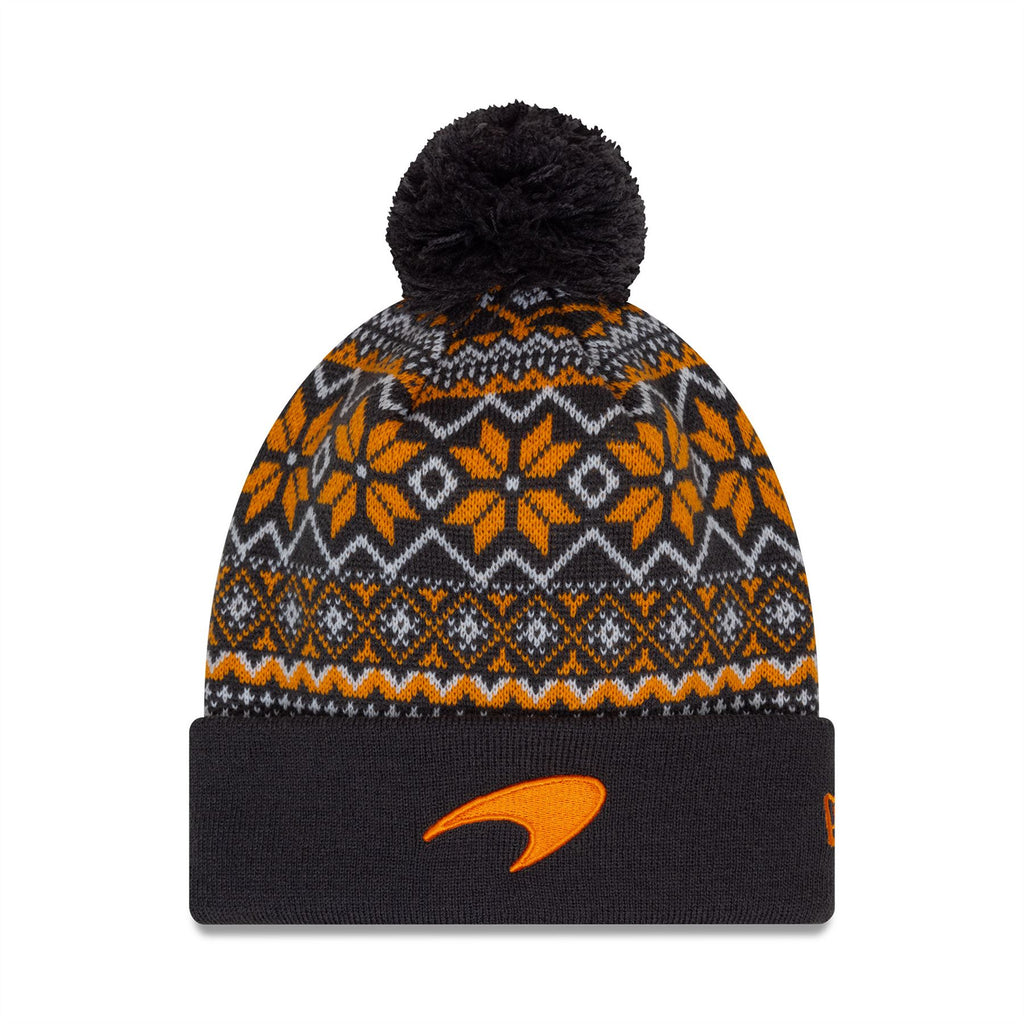 McLaren F1 Unisex Xmas Cuff Bobble Grey Beanie Hat