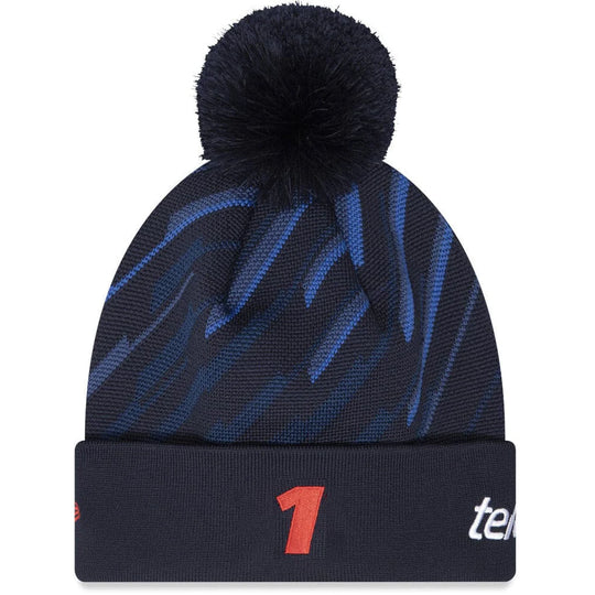 Red Bull Racing F1 Team Kids Driver Max Verstappen Pom Cuff Navy Beanie Hat 2023