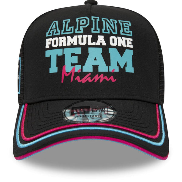Casquette de baseball noire Miami Alpine Racing F1 New Era 9forty 2023 édition spéciale