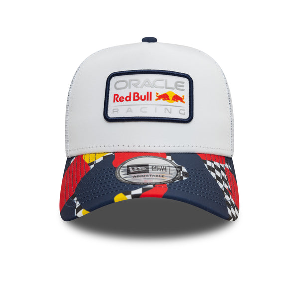 Red Bull Racing F1 New Era Unisex Abstract E-Frame White Trucker Hat 2025