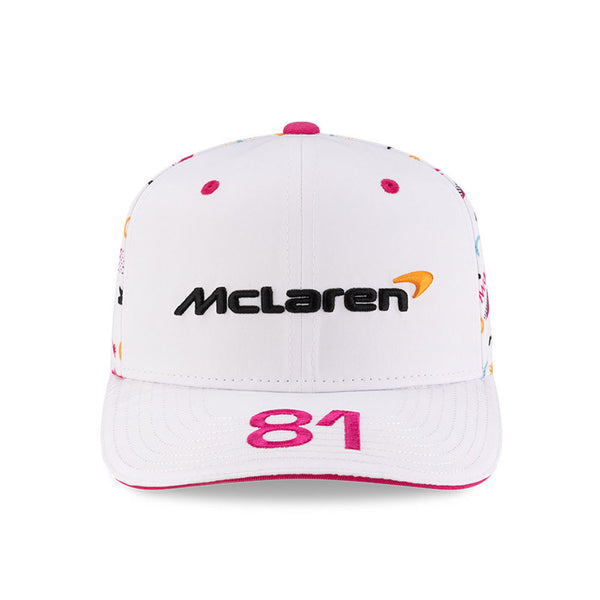 McLaren F1 Team New Era Unisex Driver Oscar Piastri Miami 9Seventy Stretch Snap White Hat 2025
