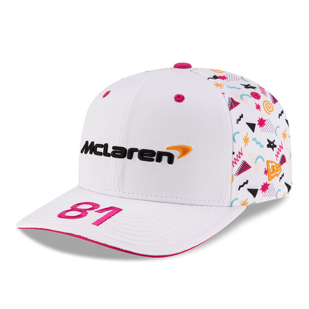 McLaren F1 Team New Era Unisex Driver Oscar Piastri Miami 9Seventy Stretch Snap White Hat 2025