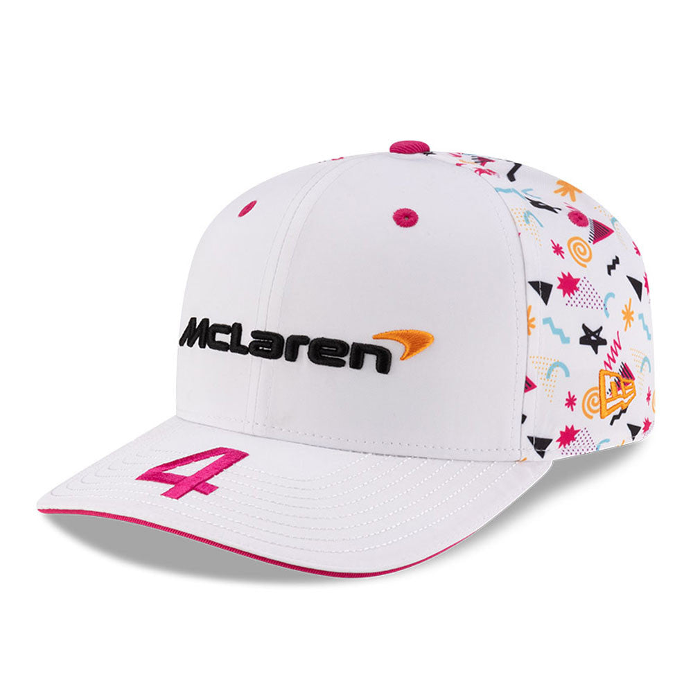 McLaren F1 Team New Era Unisex Driver Lando Norris Miami 9Seventy Stretch Snap White Hat 2025