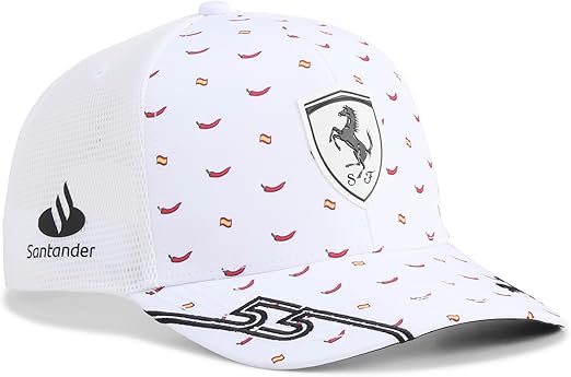 Scuderia Ferrari F1 Team Unisex Driver Carlos Sainz Special Edition White Hat