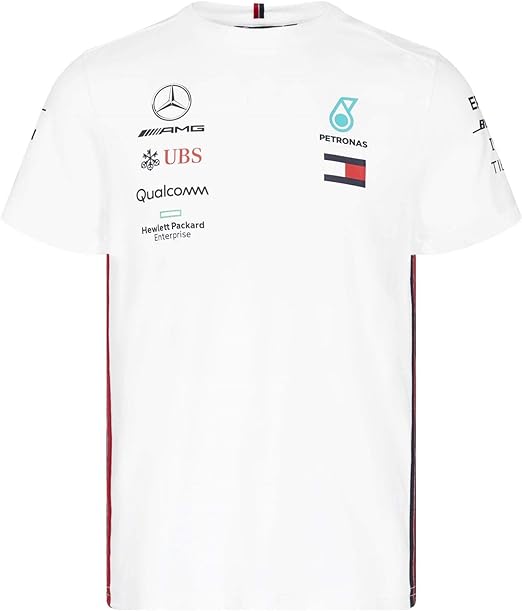 Mercedes AMG Petronas F1 Team Mens White T-shirt 2019