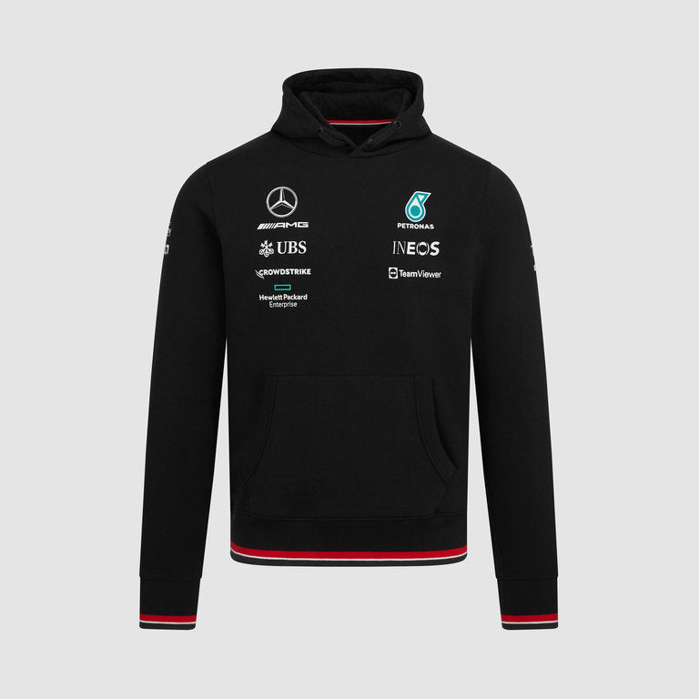 Mercedes AMG Petronas F1 Team Mens Black Hooded Sweat 2022