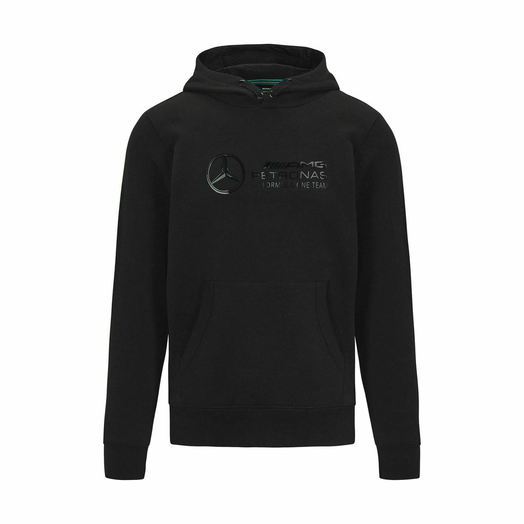 Sweat à capuche noir unisexe avec grand logo furtif Mercedes AMG Petronas F1