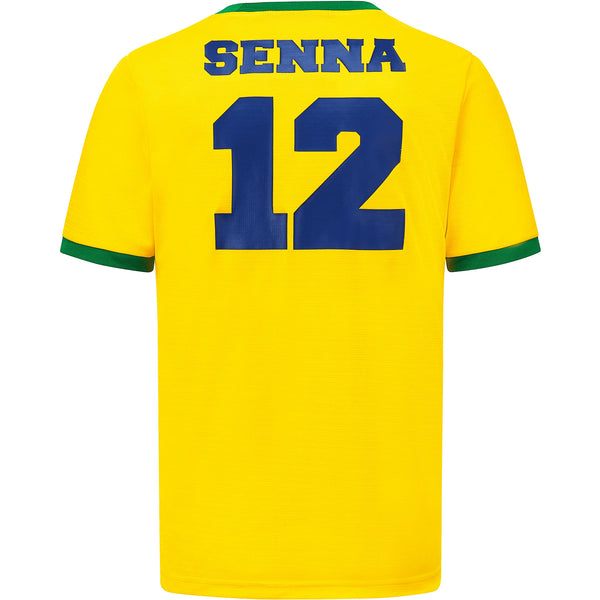 Ayrton Senna F1 Fanwear T-shirt de sport jaune pour hommes