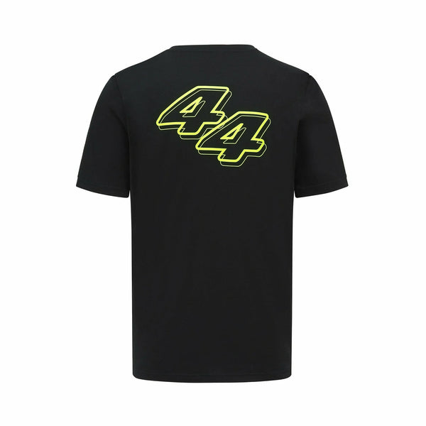 Mercedes F1 Mens Driver Lewis Hamilton Special Edition GP Silverstone Neon Party Black T-Shirt