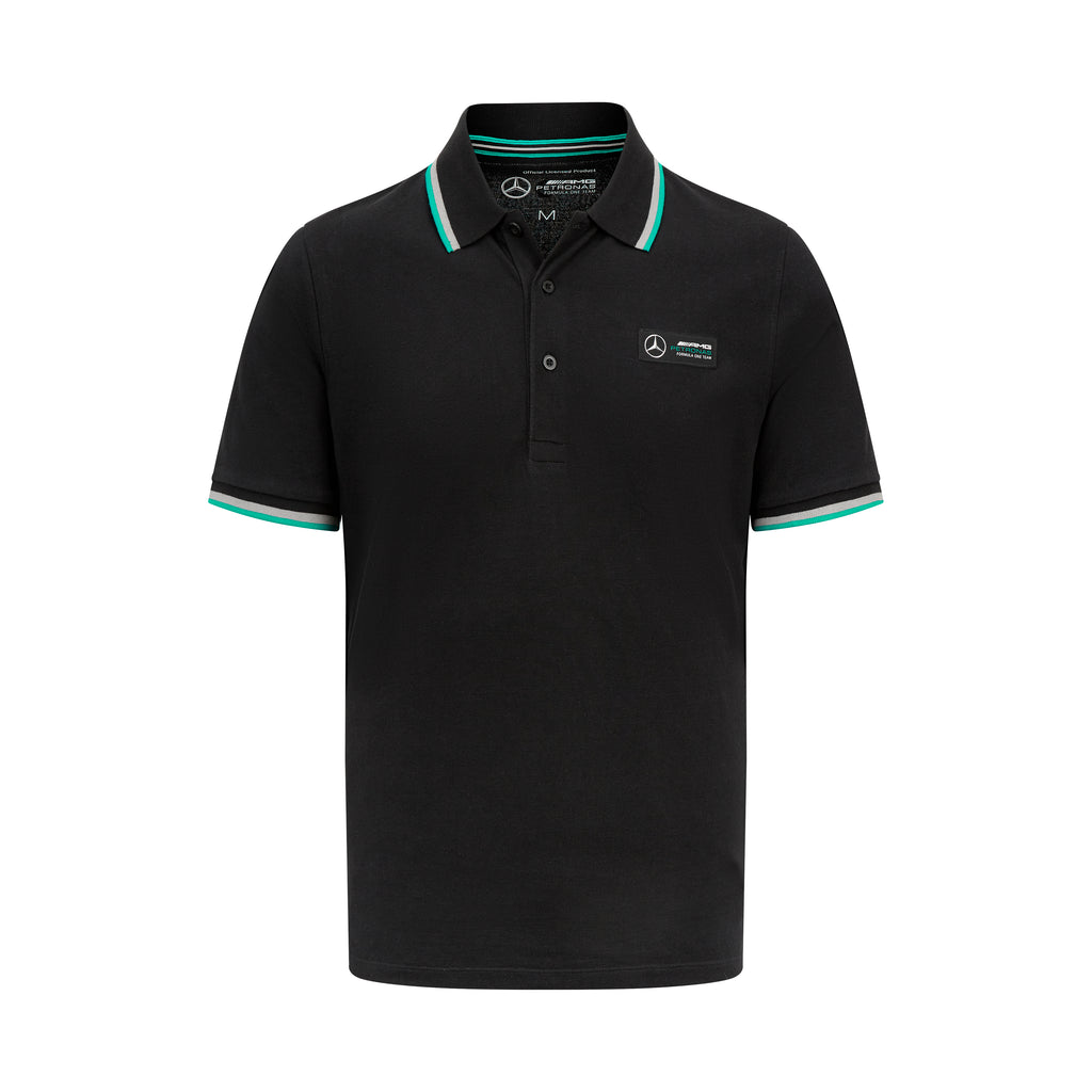 Mercedes AMG Petronas F1 Team Mens Classic Polo Black Shirt