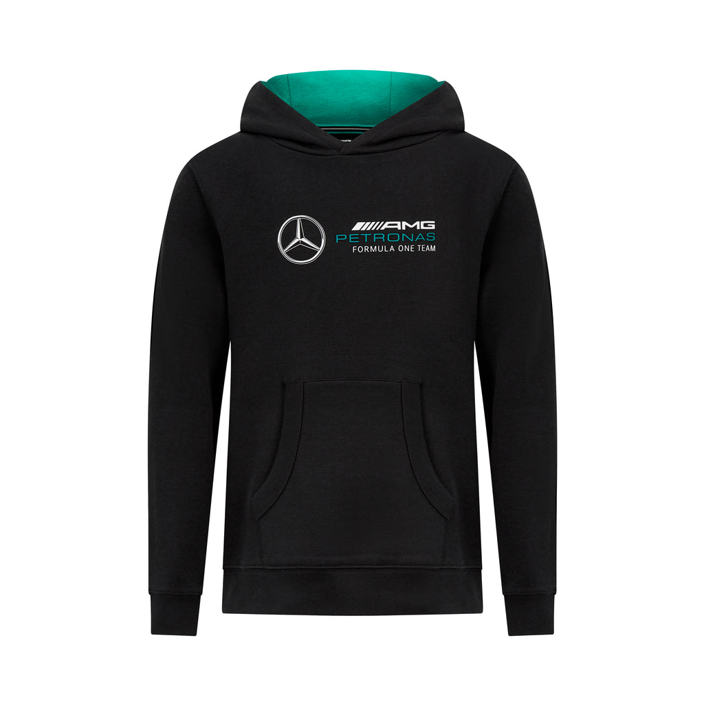 Mercedes AMG Petronas F1 Team Kids Logo Black Hoodie