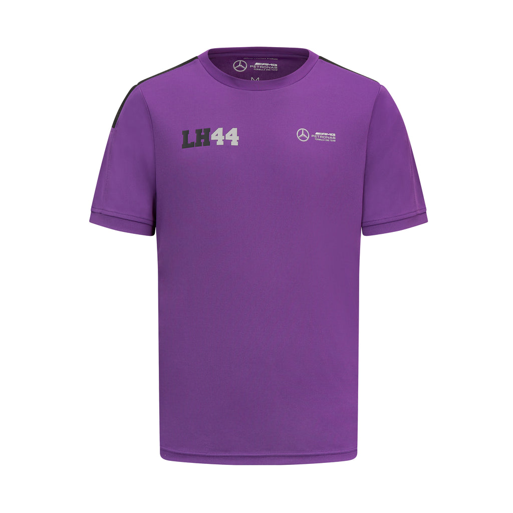 Mercedes AMG Petronas F1 Pilote Lewis Hamilton Unisexe LH44 Sports Violet T-Shirt