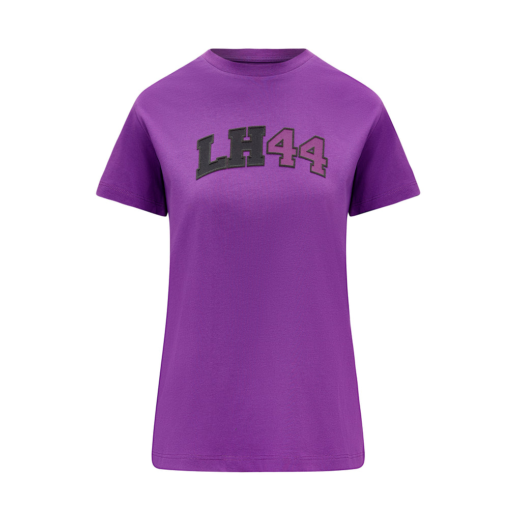 T-shirt violet LH44 pour femme, pilote de F1, Mercedes AMG Petronas, Lewis Hamilton