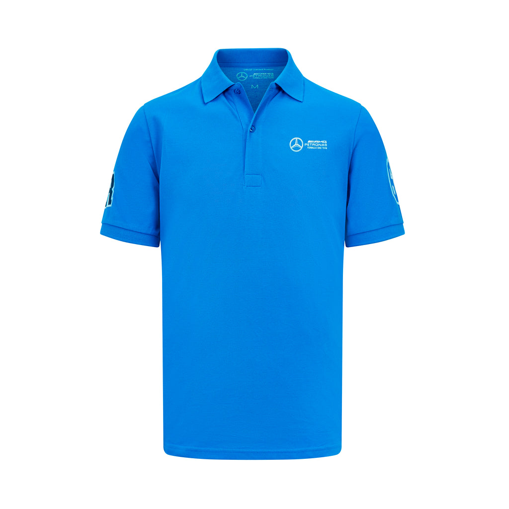 Mercedes AMG Petronas F1 Driver George Russell Unisex GR63 Blue Polo