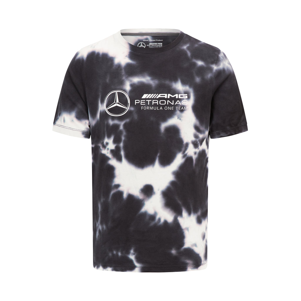 Mercedes AMG Petronas F1 Mens Tie-Dye Grey T-Shirt