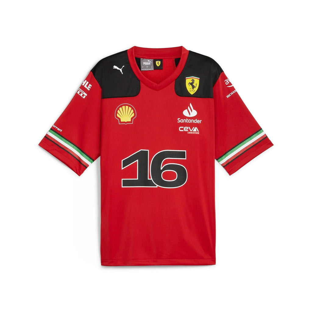 Scuderia Ferrari F1 Driver Charles Leclerc Mens Football Red Shirt