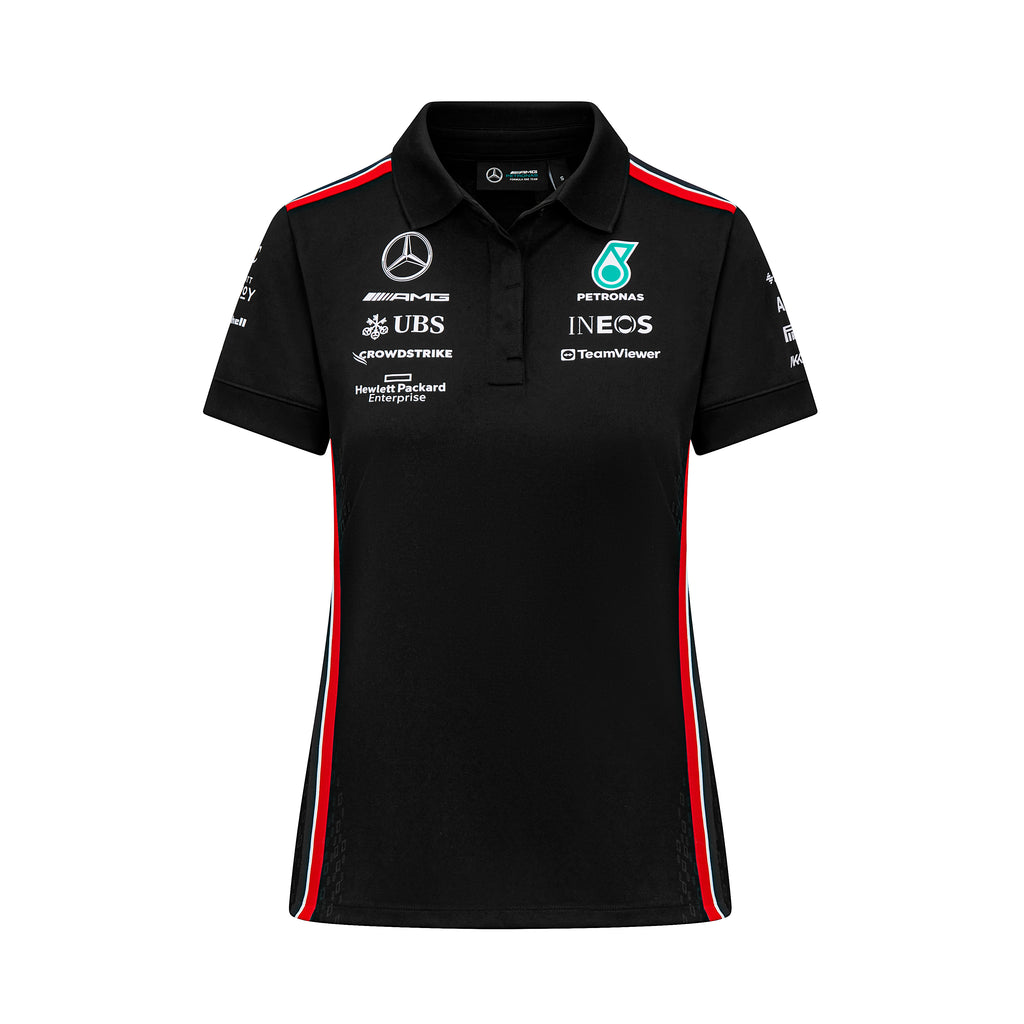 Mercedes AMG Petronas F1 Team Womens Black/White Polo