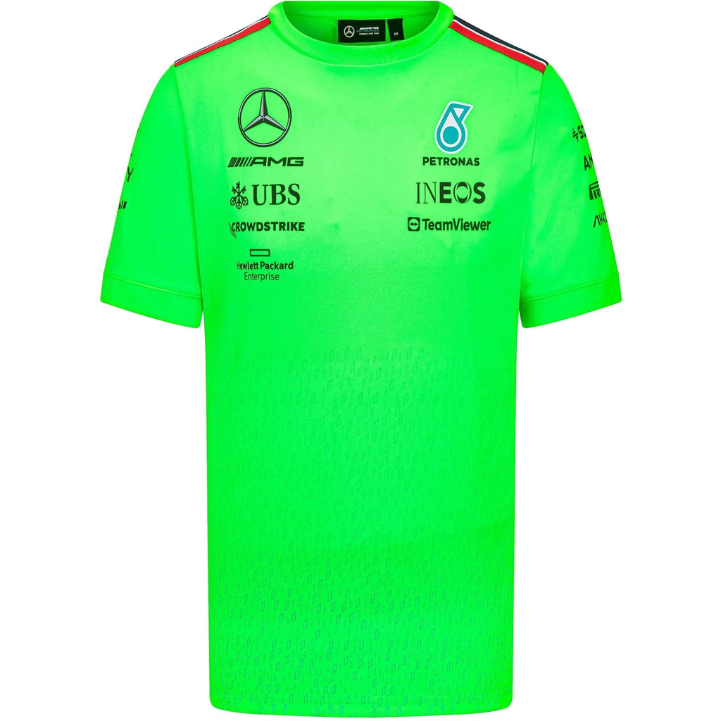 Mercedes AMG Petronas F1 Mens Set Up Driver Volt Green T-Shirt