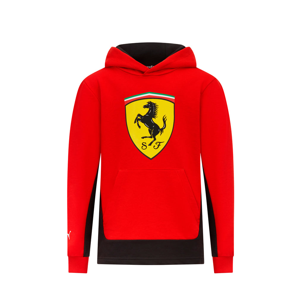 Sweat à capuche Scuderia Ferrari F1 Team Kids Shield rouge/noir