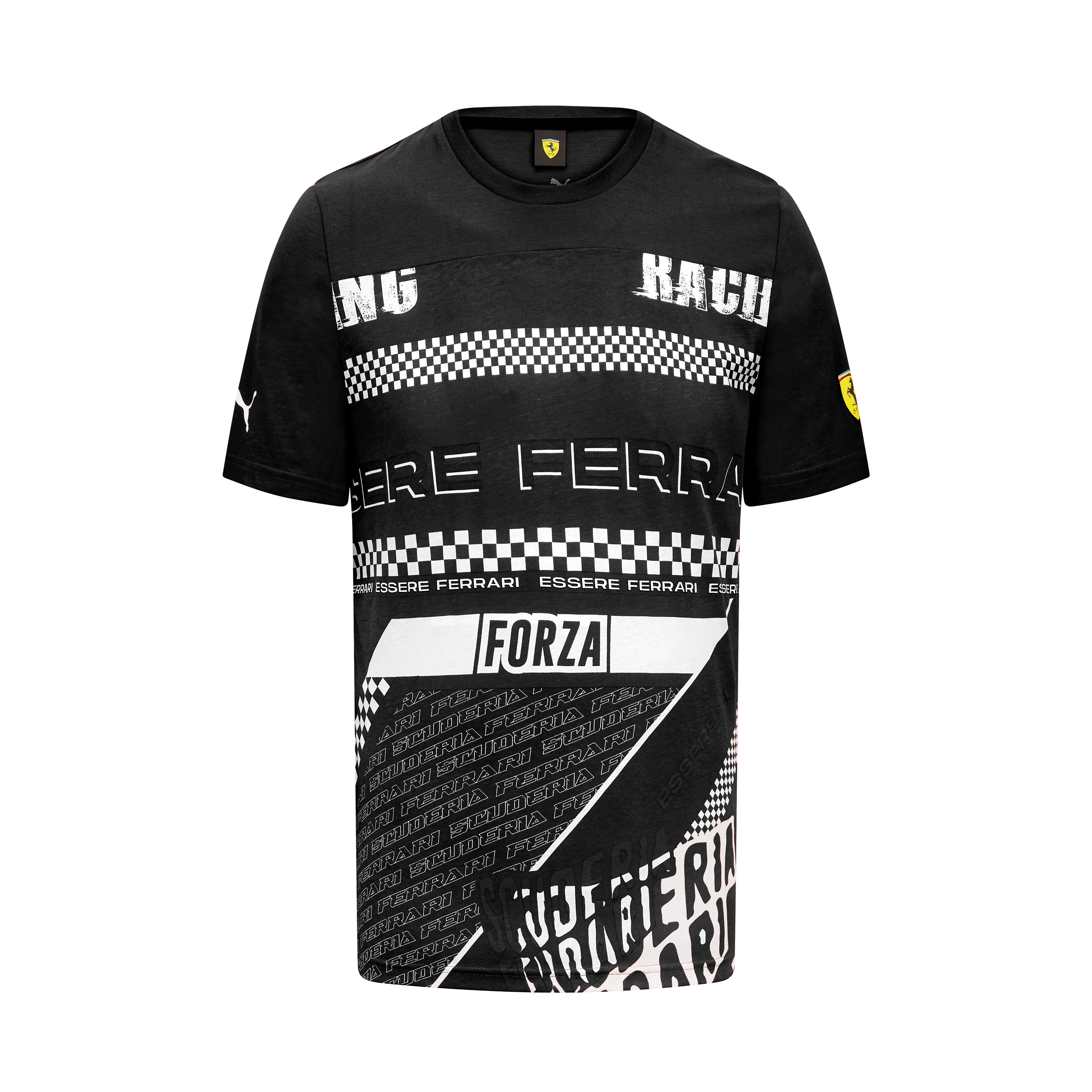 Tシャツ・カットソー FERRARI Men T-shirt Black 21969 01 T-shirt with Ferrari logo graphic in Black for Men | Ferrari®