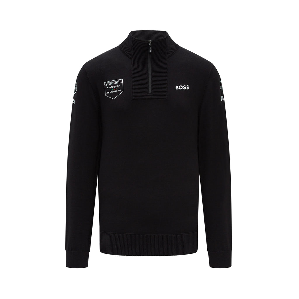 Pull noir tricoté pour homme Porsche Formula E Team