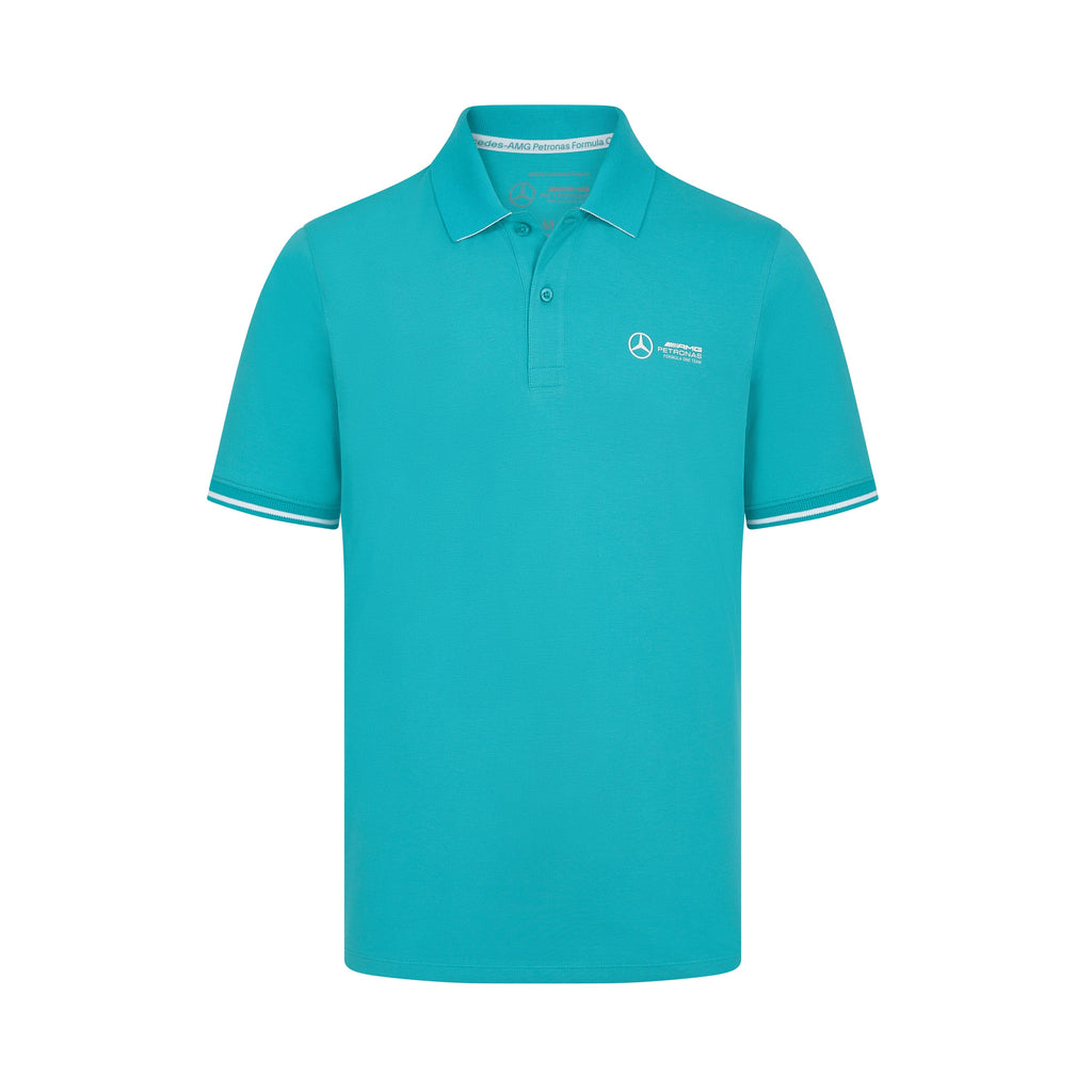 Mercedes AMG Petronas F1 Mens Ultra Teal Polo 2024