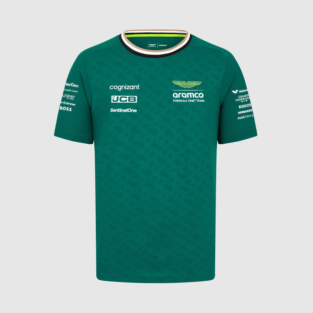 Aston Martin F1 Team Mens Driver Fernando Alonso Driver Green T-shirt 2024