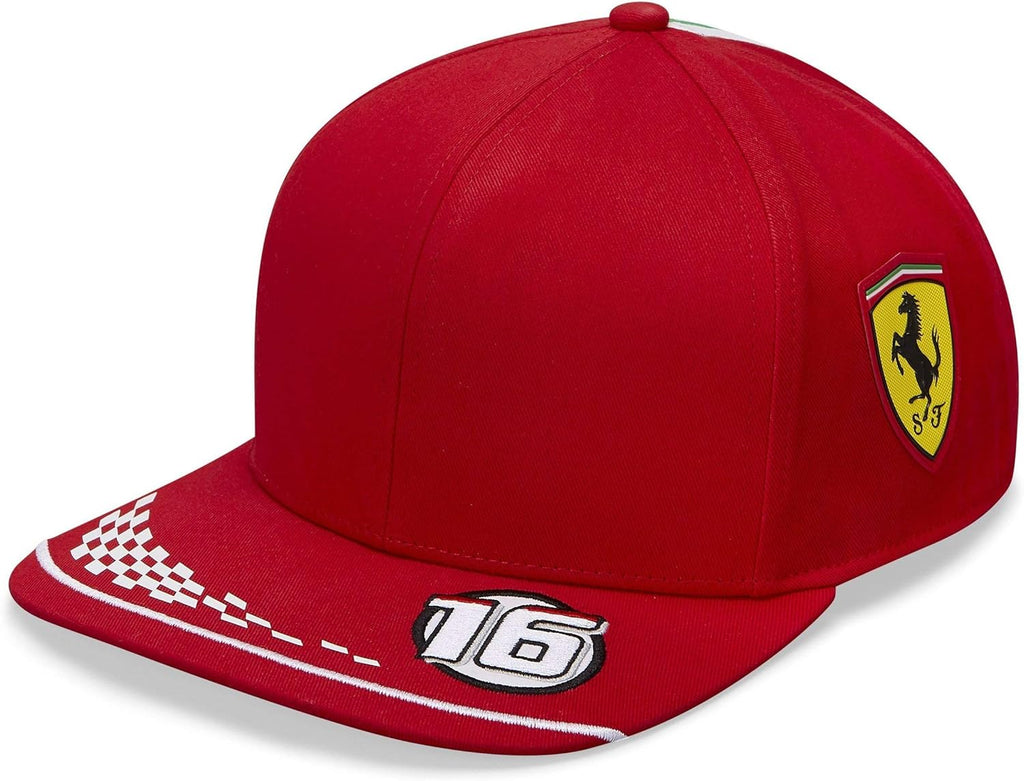 Scuderia Ferrari F1 Kids Driver Charles Lerclerc Flat Brim Red Hat