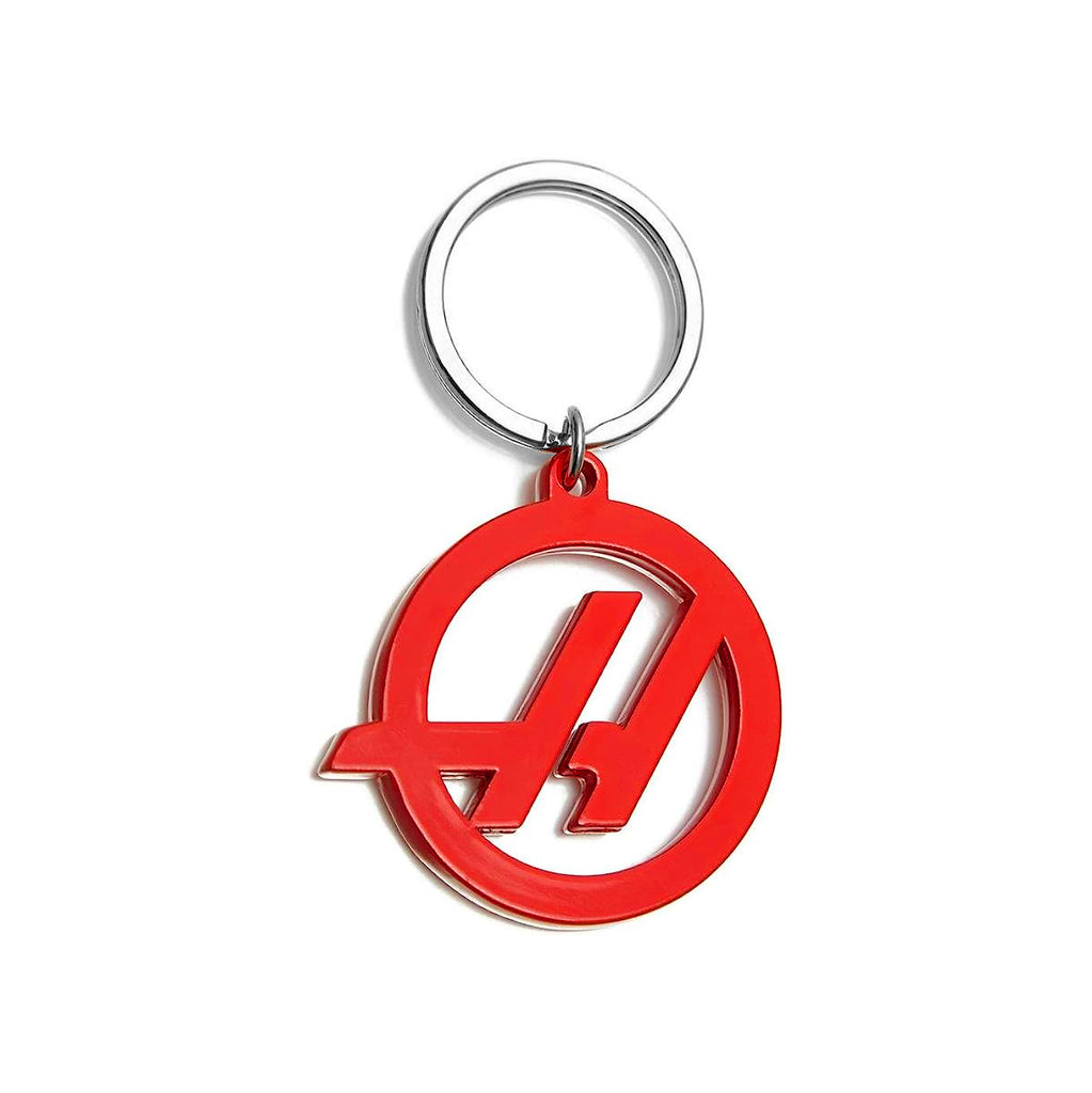 Haas F1 Team Metal Roundal Red Keyring