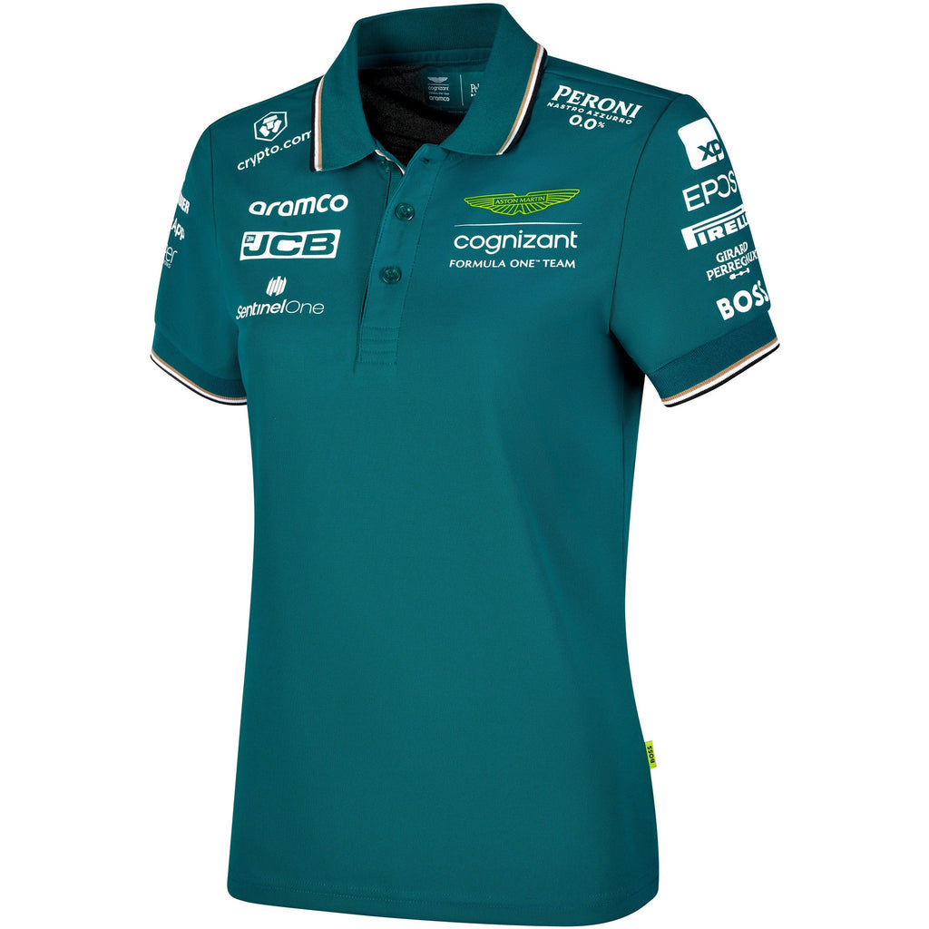 Aston Martin Polo vert officiel F1 Team pour femme