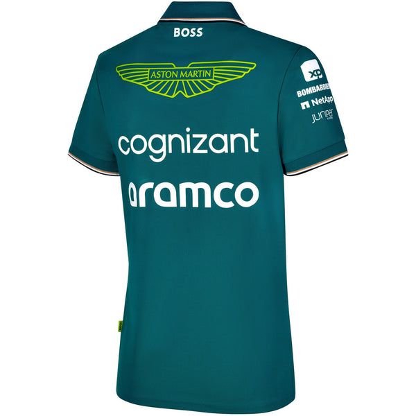 Aston Martin Polo vert officiel F1 Team pour femme